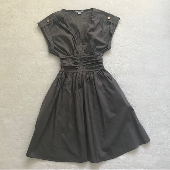 Bar III grey/army green short sleeve dress - Picture 6 of 6
